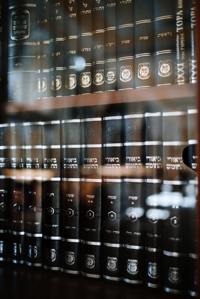 brown wooden shelf with books